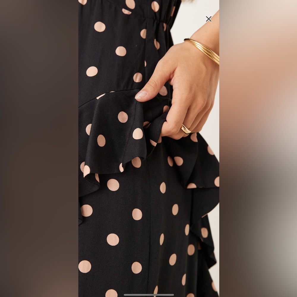 ASOS Nobody’s Child Ruffle Detail Midi Dress - Picture 4 of 4